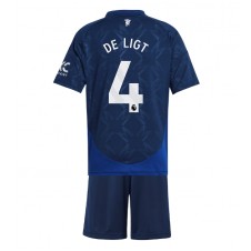 Manchester United Matthijs de Ligt #4 Bortedraktsett Barn 2024-25 Kortermet (+ korte bukser)